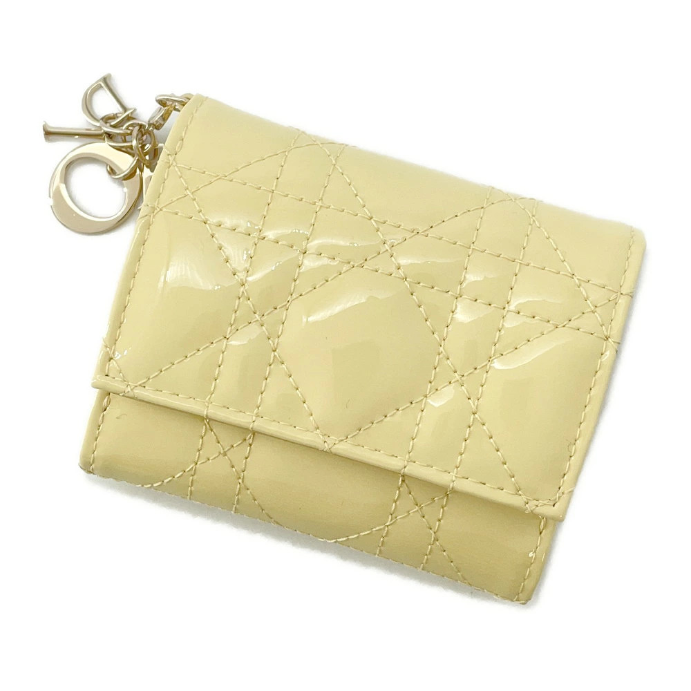 Christian Dior Tri fold Wallet Lady Lotus Cannage